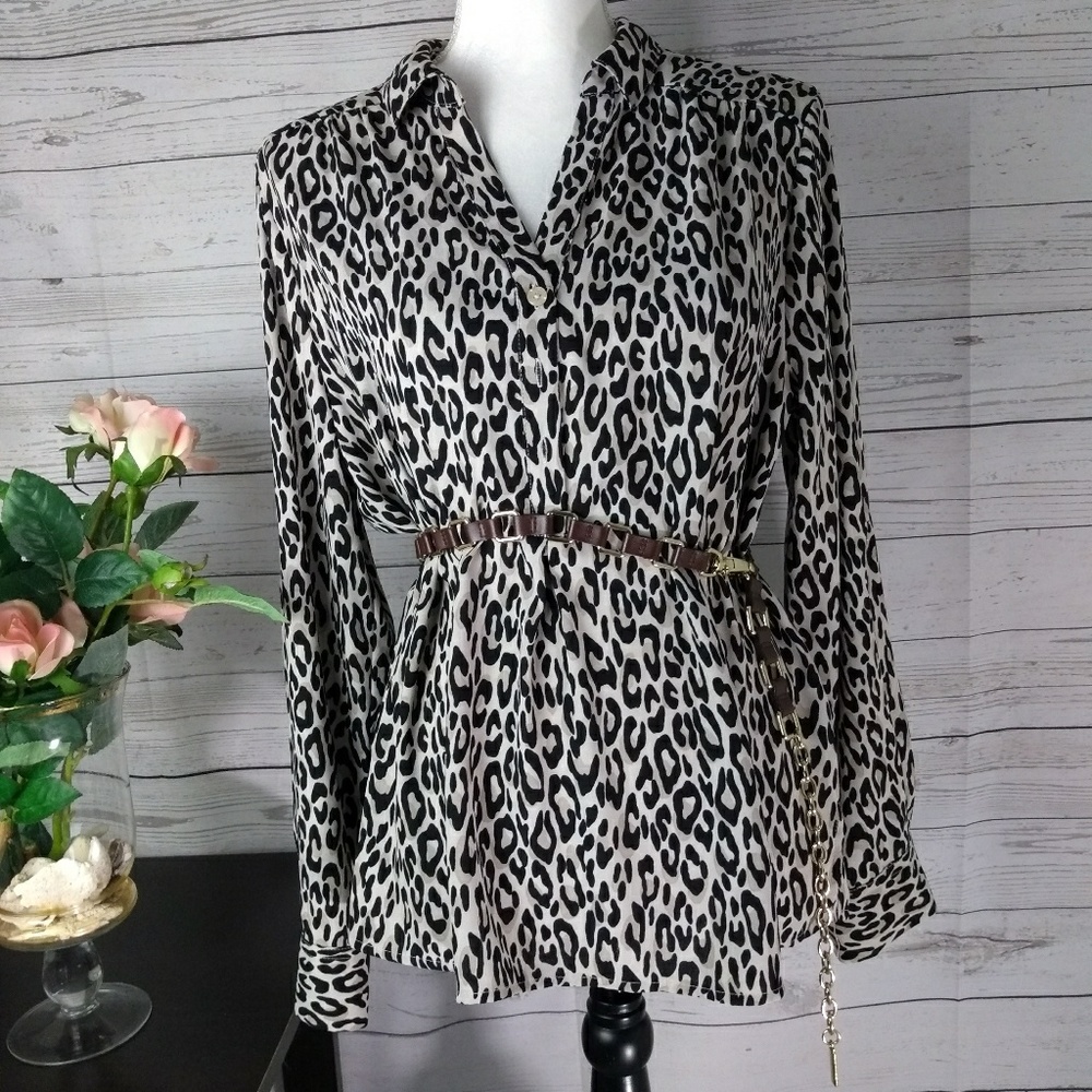 DANA BUCHMAN LEOPARD BLOUSE